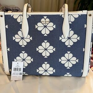 Kate Spade Navy and Cream Floral Tote
